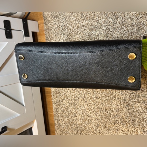 Michael Kors Karla Medium EW Leather Satchel Bag Black - Picture 8 of 12